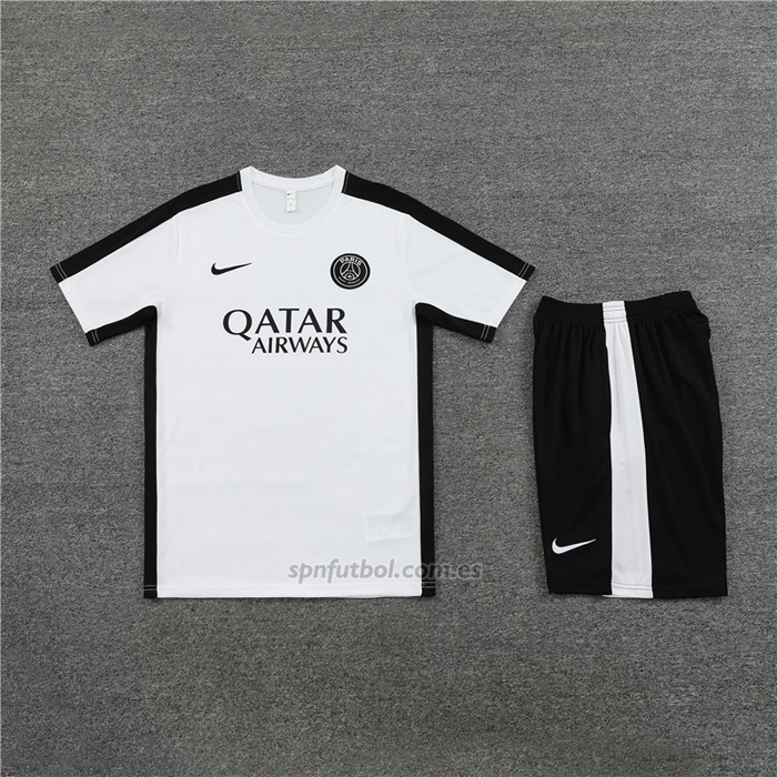 Chandal del Paris Saint-Germain Manga Corta 2023-2024 Blanco - Pantalon Corto